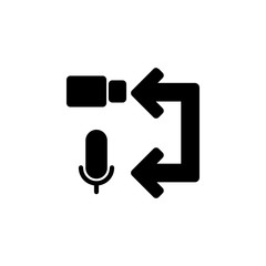 convert video to audio icon. application icon. perfect for logo, website, application, presentation and more product. icon design solid style