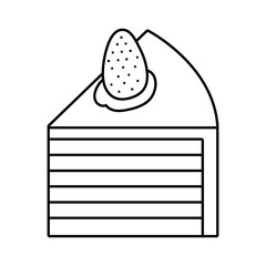 cake with strawberry line style icon