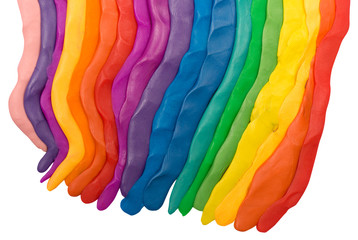 Plasticine rainbow gradient background. Kids artwork texture.