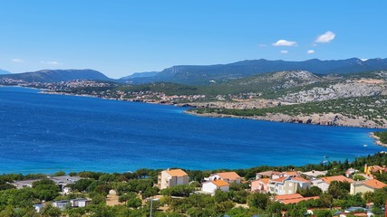 Fototapeta na wymiar Panoramic view over Kvarner bay in croatia