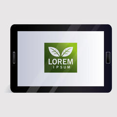 tablet, corporate identity template on white background