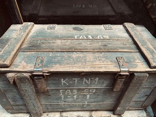 The old military wooden box