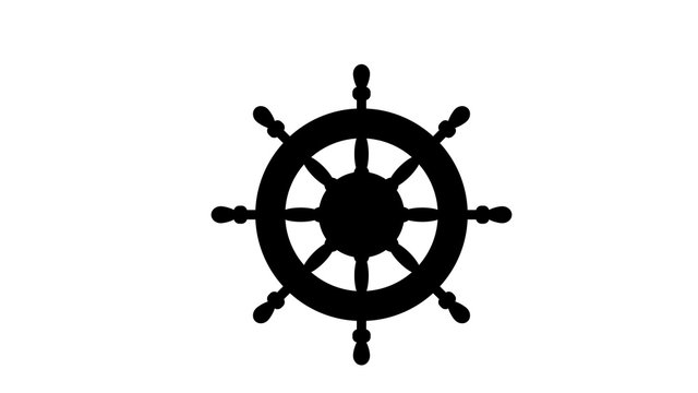 ship steering wheel icon illustration on white background