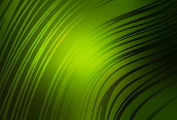 Obraz premium Dark Green vector texture with wry lines.