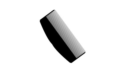 Comb icon. Black icon isolated on white background. Comb silhouette