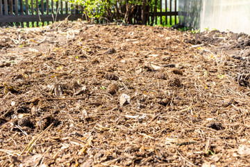 protection of the soil from external influences by hiding the surface with organic materials