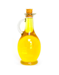 Bottle of olive oil isolated on a white background 