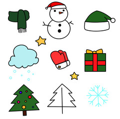 Winter icons set