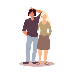Fototapeta premium Couple of woman and man cartoons vector design