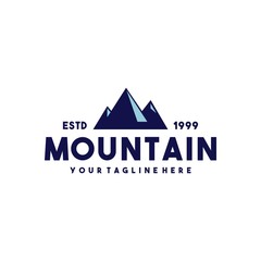 Creative blue mountain logo design