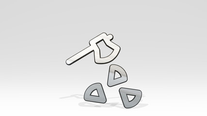 OUTDOORS WOODCHOPPING 3D icon standing on the floor - 3D illustration for beautiful and nature