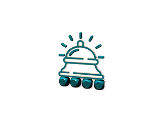 bell cubic letters with 3D icon on the top - 3D illustration for church and background