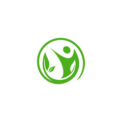Life Leaf Circle Logo Vector