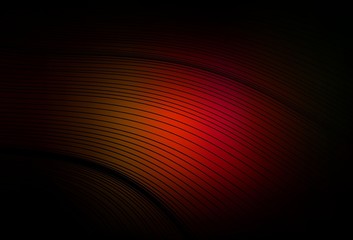 Dark Red, Yellow vector background with curved lines.