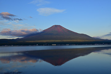 Mt.Fuji, when it has a red appearance
