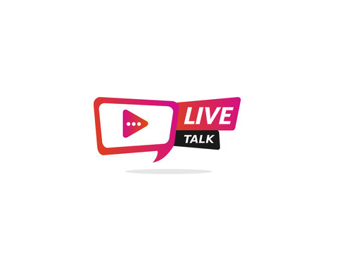 Live Talk Logo. Element For Broadcasting Or Online Tv Live Streaming Program. Video Stream Icons