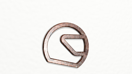 TOOL HELMET 3D icon on the wall - 3D illustration for background and equipment