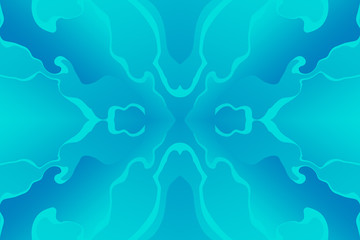 Abstract blue cold illustration with curve lines.