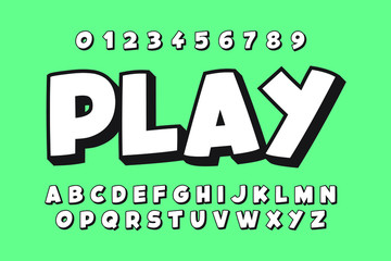 Modern 3D font and alphabet for poster, sticker vector
