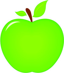 green apple with leaf