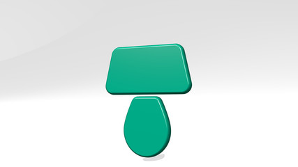 TABLE LAMP 3D icon casting shadow - 3D illustration for background and wooden