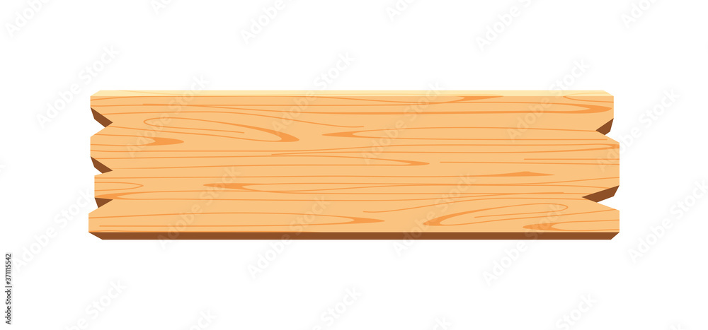 Wall mural plank signage, wooden plank light brown isolated on white, wood board horizontal old, empty planks w