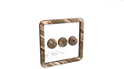 navigation menu horizontal 3D icon standing on the floor - 3D illustration for map and design