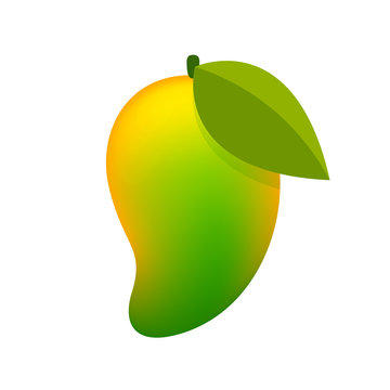 recommend clip art: mango yellow green fruit simple isolated on white background, ripe mango cartoon for clip art, illustration mango for icon