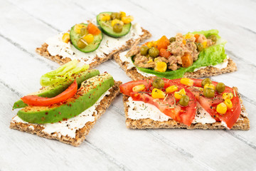 Sandwiches with vegetables