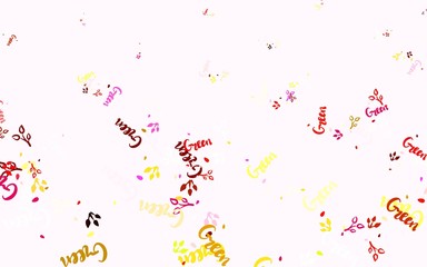 Light Multicolor vector natural background with leaves, branches.