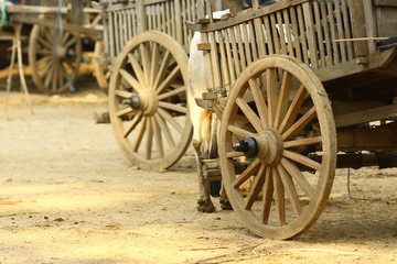 Fototapeta na wymiar old cart in the village