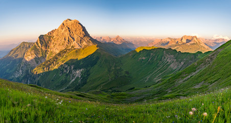 Sunset tour in the Kleinwalsertal Allgau Alps
