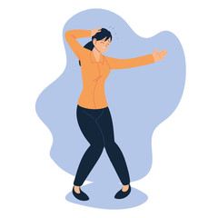 businesswoman cartoon with headache vector design