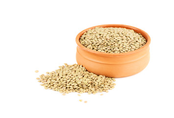 Lentils in the bowl