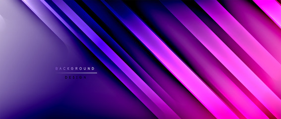 Bright gradient neon lines abstract background