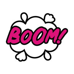 expresion cloud with boom word pop art flat style
