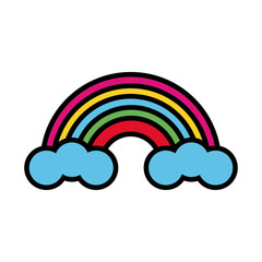 cute rainbow pop art flat style