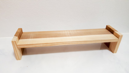 wood shelf on white background