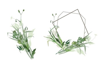 decorative template with grass