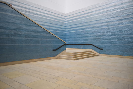 Main staircase of Blanton Museum of Art in Austin, TX