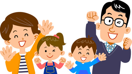 元気で仲が良い四人家族
