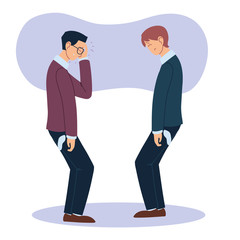 Fototapeta premium Businessmen cartoons with headache vector design