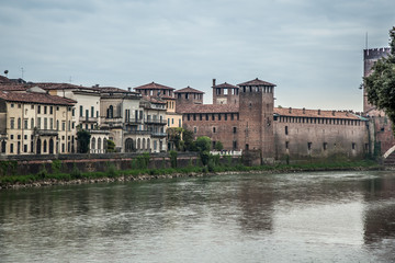 Fototapeta na wymiar View of Verona from the Adige embankment