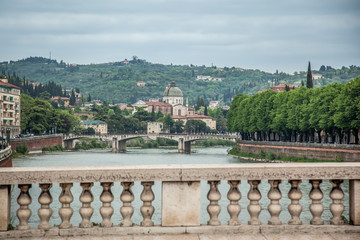 Obraz premium View of Verona from the Adige embankment