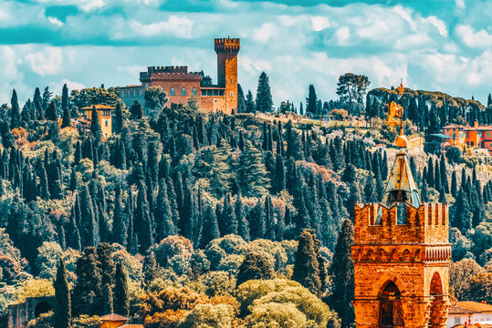 Torre del Gallo is a historical building located in Florence, Italy, located at Pian de' Giullari, in the hills of Arcetri. Italy.
