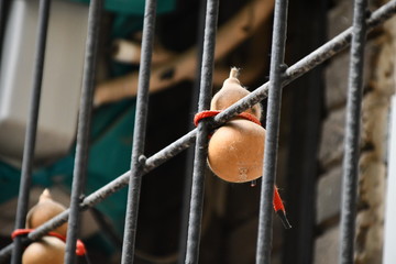 Traditional Chinese decoration cucurbit at the window gates in Five Ancient Streets Wudadao Tianjin China