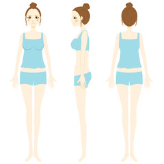 キャミソールの女性　全身