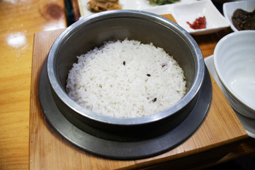 rice in a Black Clay pot, a traditional recipe.