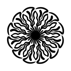 circular mandala floral silhouette style icon