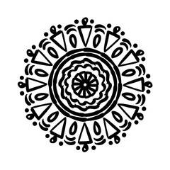 circular mandala floral silhouette style icon